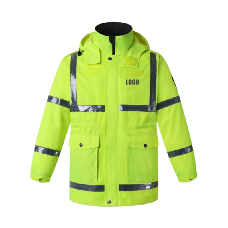 Durable High-Visibility Waterproof Safety Jacket with Reflective Strips for Outdoor Work - Dragon Uniform
