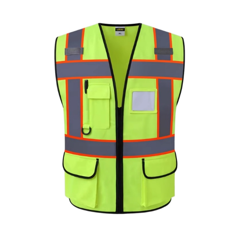 High-Visibility Reflective Safety Vest with Multi-Pockets for Enhanced Workplace Protection - Dragon Uniform