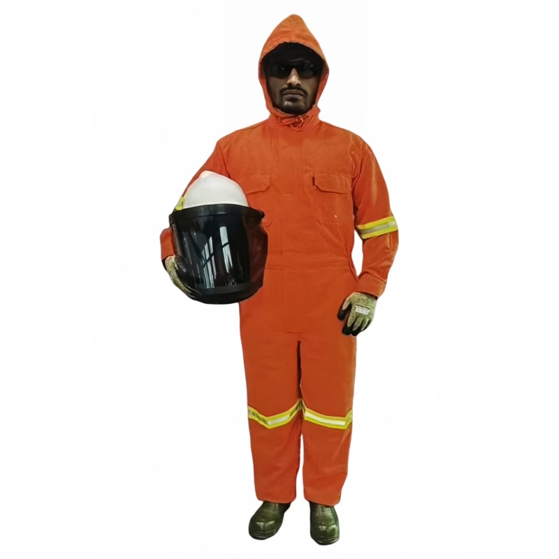 Durable Orange Industrial Safety Coverall with Reflective Stripes for Enhanced Workplace Visibility - Dragon Uniform