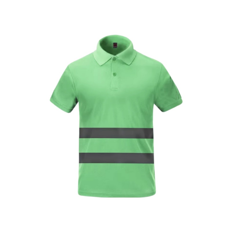 High-Visibility Lime Green Polo with Reflective Stripes for Enhanced Safety Workwear - Dragon Uniform