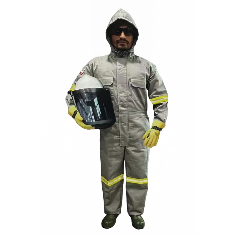 Durable Grey Reflective Industrial Safety Coverall with Hood for Enhanced Protection - Dragon Uniform