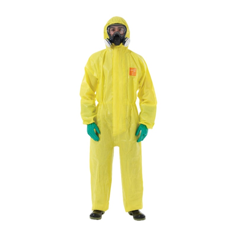 Premium Disposable Yellow Chemical Protection Coverall Suit with Hood for Industrial Safety - Dragon Uniform