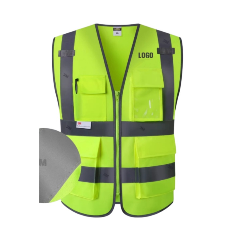 High-Visibility Reflective Safety Vest with Multi-Pockets & 3M Material for Singapore Workplaces - Dragon Uniform