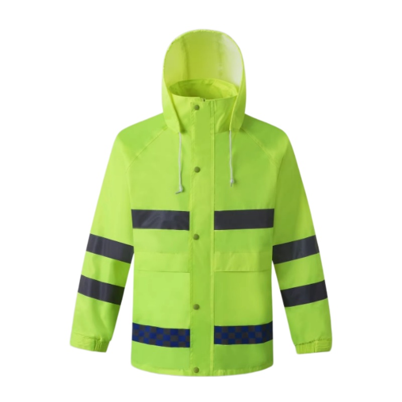 High-Visibility Waterproof Rain Jacket with Reflective Strips for Enhanced Outdoor Safety - Dragon Uniform