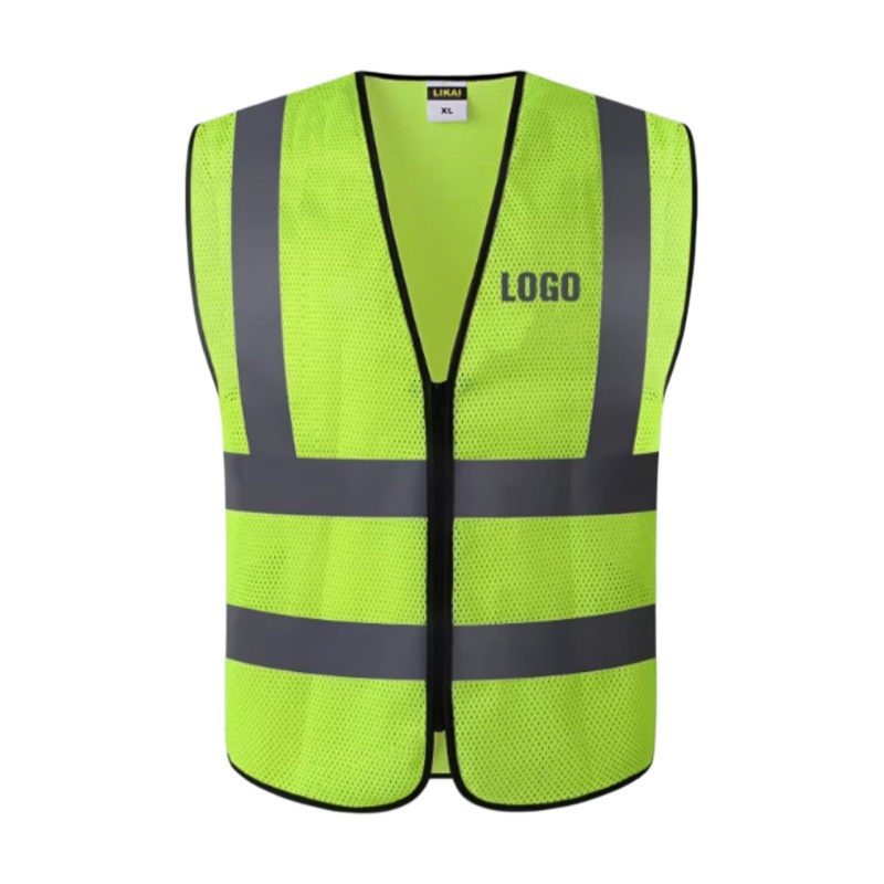 Breathable Mesh High-Visibility Safety Vest with Reflective Strips for Enhanced Workplace Safety - Dragon Uniform