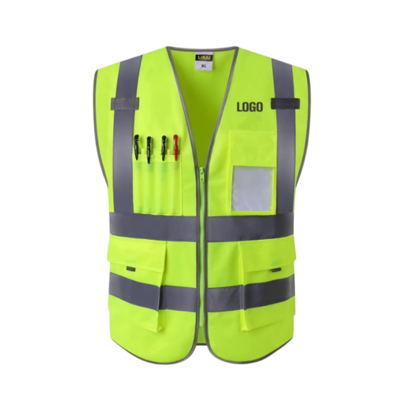 High-Visibility Reflective Safety Vest with Multi-Pockets for Enhanced Workplace Safety - Dragon Uniform