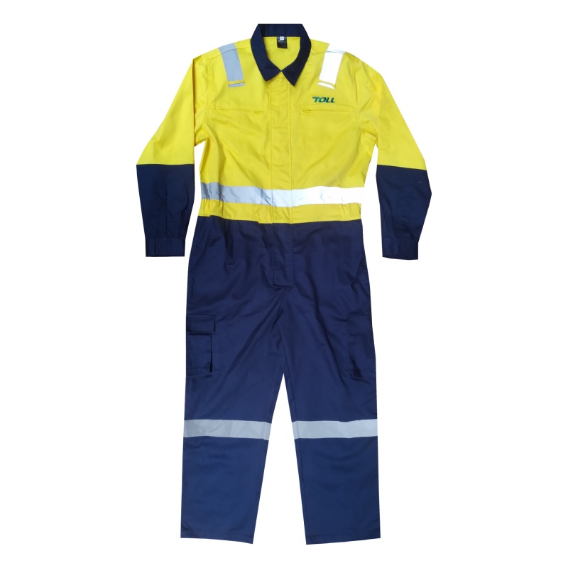 High-Visibility Durable Industrial Coverall with Reflective Strips for Workplace Safety - Dragon Uniform