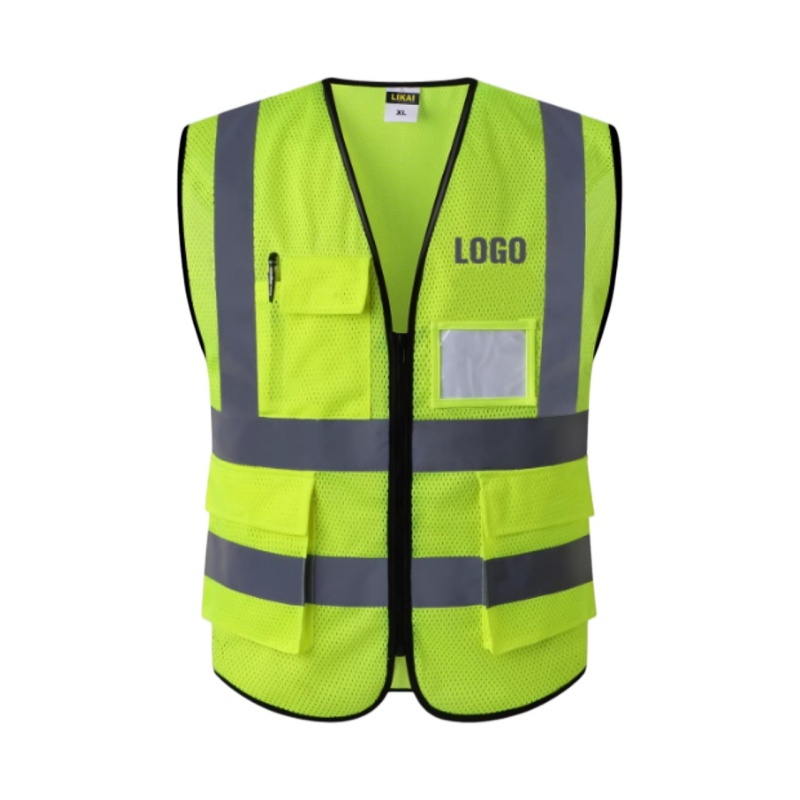 Breathable Mesh High-Visibility Safety Vest with Reflective Strips and Multi-Pockets - Dragon Uniform