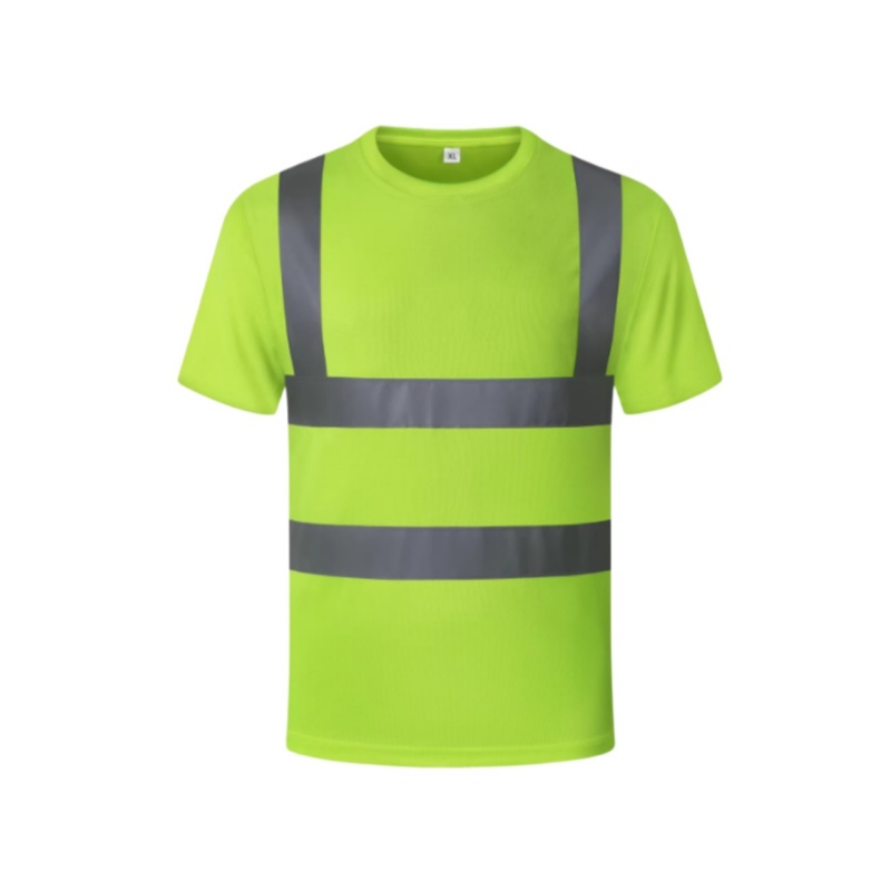 High-Visibility Fluorescent Safety T-Shirt with Reflective Strips for Singapore Work Uniforms - Dragon Uniform