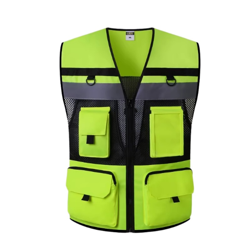 High-Visibility Mesh Safety Vest with Multi-Pockets for Enhanced Workplace Safety & Comfort - Dragon Uniform
