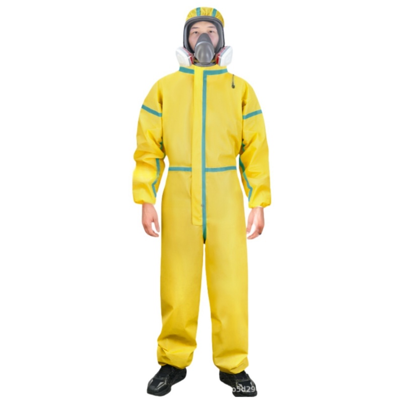 Durable Yellow Chemical-Resistant Protective Coverall for Industrial Safety & Hazmat Use - Dragon Uniform