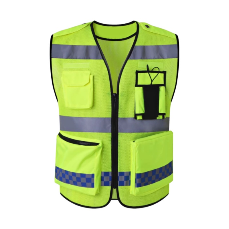 High-Visibility Mesh Safety Vest with Multi-Pockets & Reflective Strips for Workplace Safety - Dragon Uniform