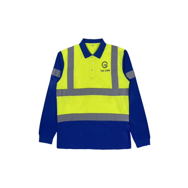 High-Visibility Long-Sleeve Safety Polo Shirt for Enhanced Worker Safety in Singapore - Dragon Uniform