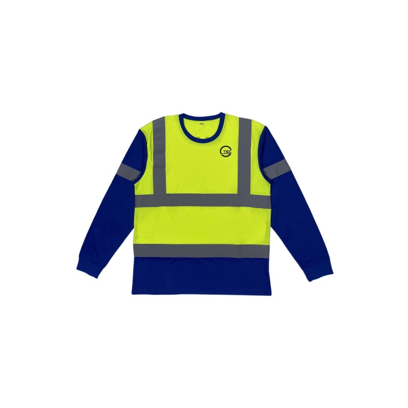 High-Visibility Long Sleeve Safety Work Shirt with Reflective Stripes for Singapore Workforces - Dragon Uniform