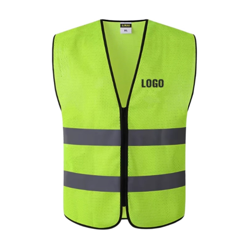 Breathable Mesh High-Visibility Safety Vest with Reflective Strips for Workplace Safety - Dragon Uniform