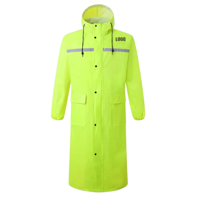 High-Visibility Waterproof Rain Coat with Reflective Strips for Outdoor Safety - Dragon Uniform