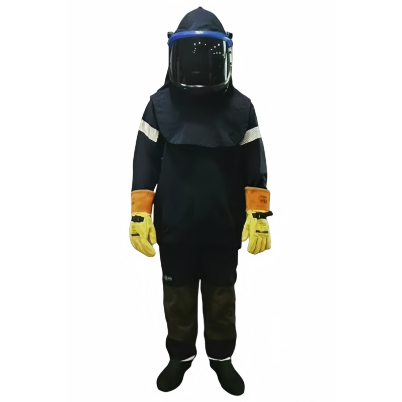 Premium Arc Flash Protection Suit with Integrated Face Shield for Electrical Safety - Dragon Uniform