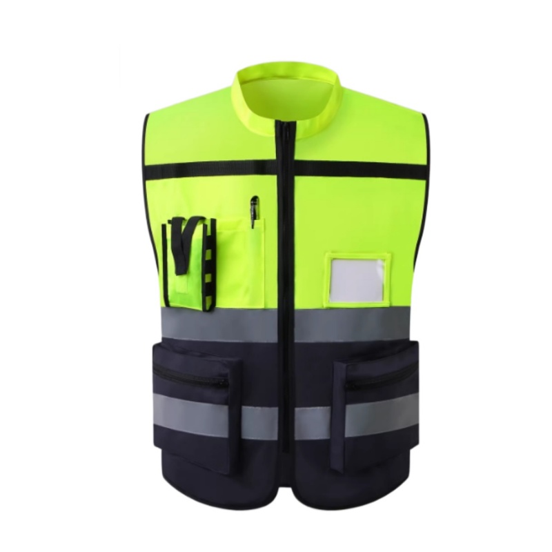 High-Visibility Multi-Pocket Safety Vest with Reflective Stripes for Professional Workwear - Dragon Uniform