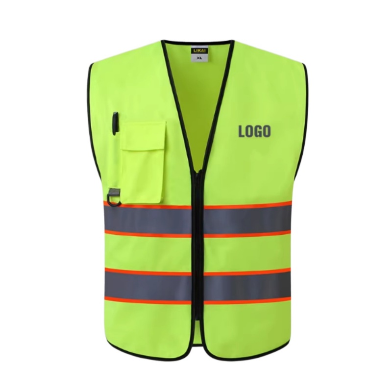 High Visibility Safety Vest With Reflective Stripes And Multi Pockets For Construction Work - Dragon Uniform & Apparel