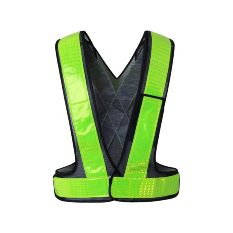 High Visibility Reflective Safety Vest with Cross Harness Design for Roadside Workers - Dragon Uniform & Apparel