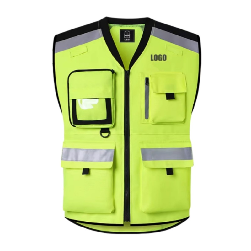 High Visibility Multi-Pocket Safety Vest with Reflective Strips for Industrial Work - Dragon Uniform & Apparel