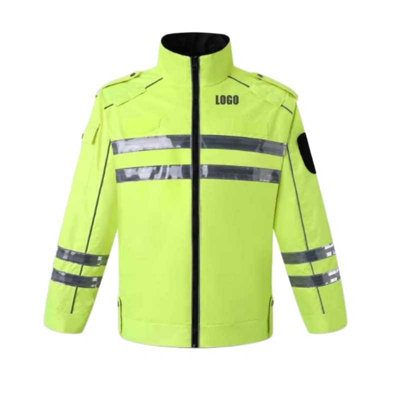 High Visibility Safety Jacket With Reflective Strips For Construction And Traffic Control - Dragon Uniform & Apparel