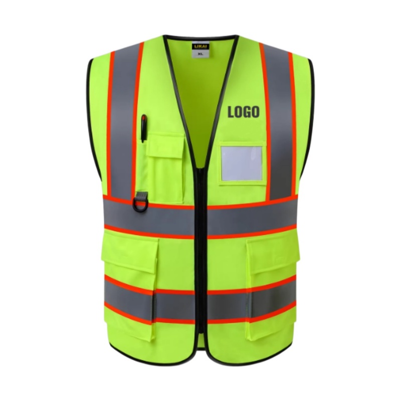 High Visibility Safety Vest with Multi Pockets and Reflective Strips for Construction - Dragon Uniform & Apparel