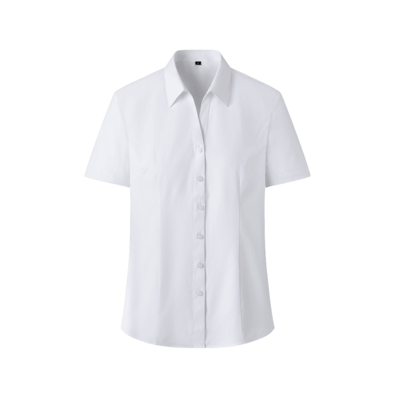 Professional Women's Short Sleeve White Corporate Uniform Shirt for Office and Retail - Dragon Uniform