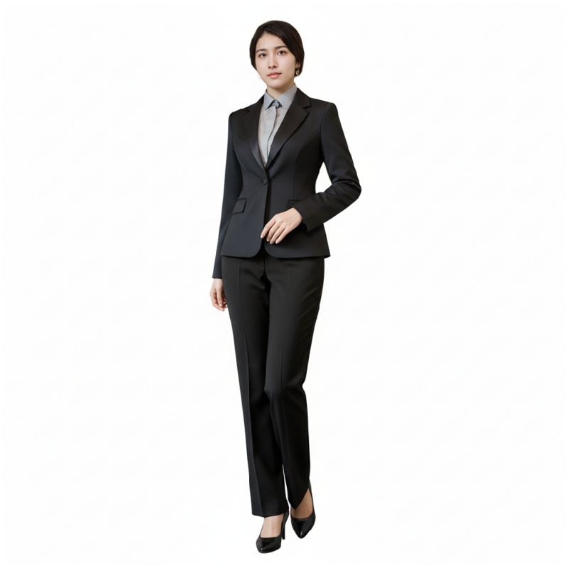 Elegant Black Women's Pant Suit Uniform for Lobby Attendants and Corporate Professionals - Dragon Uniform