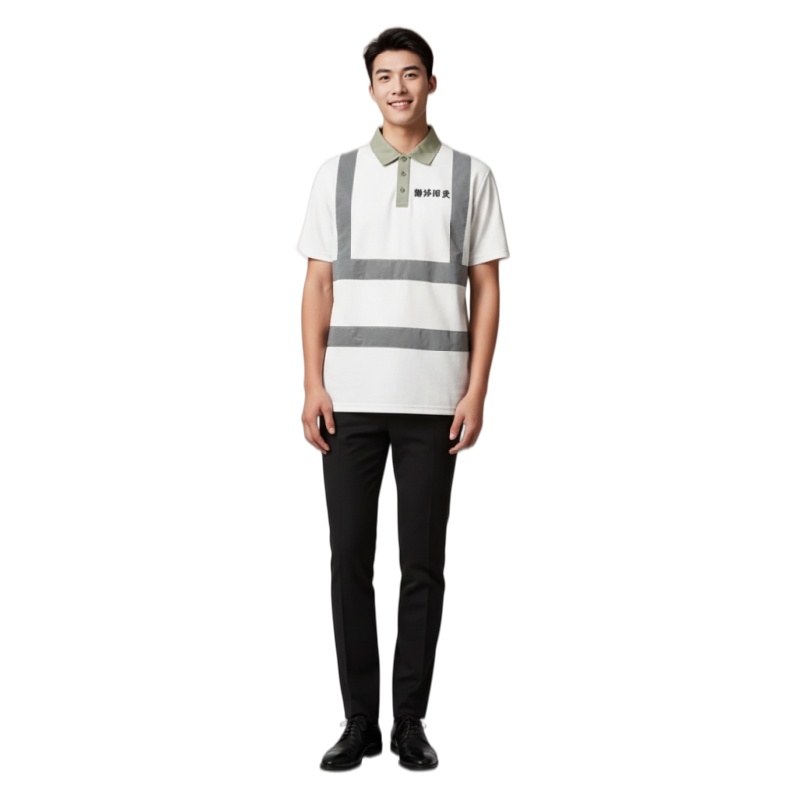 High-Visibility Reflective Security Polo Shirt with Contrasting Collar for Professionals - Dragon Uniform