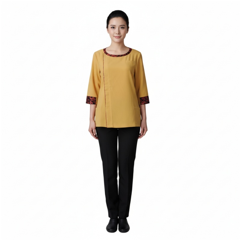 Professional Yellow and Black Cleaning Staff Uniform Set for Hospitality and Services - Dragon Uniform