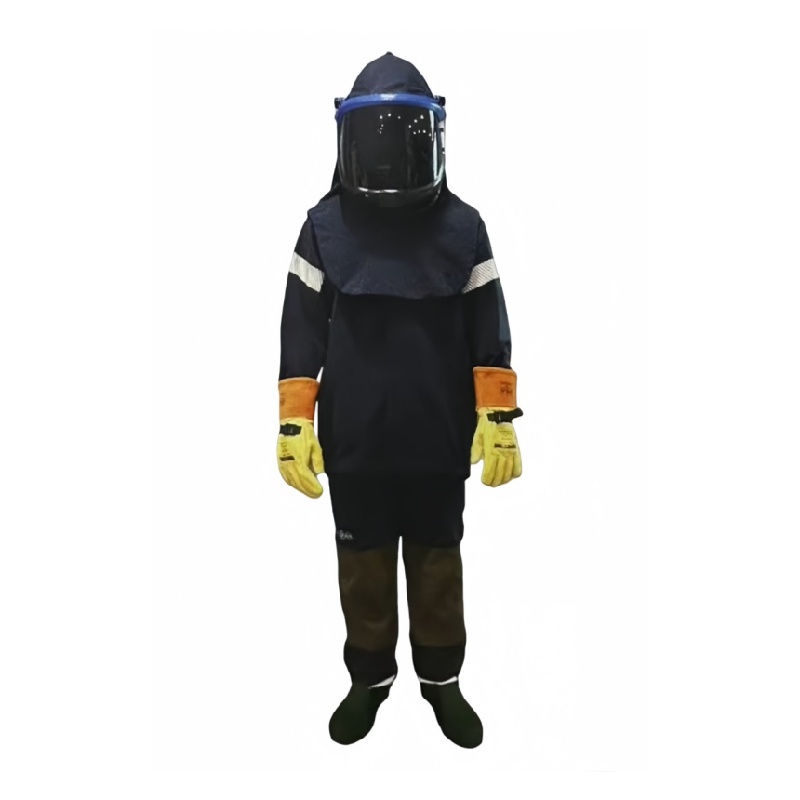 Heavy-Duty Flame-Retardant Safety Protective Suit With Face Shield And Gloves - Dragon Uniform
