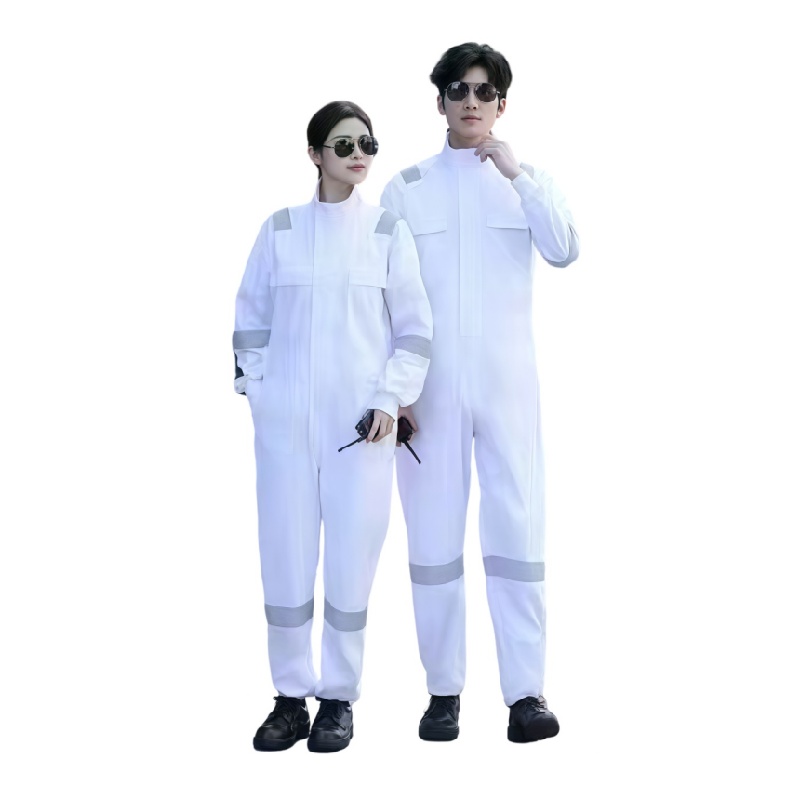 Professional White Flame-Retardant Safety Coverall Uniform for Industrial Workwear - Dragon Uniform