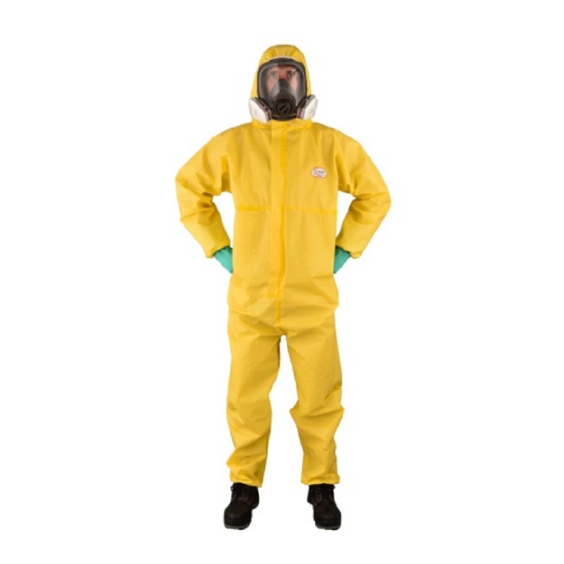 Heavy-Duty Yellow Chemical Protection Hazmat Coverall Suit for Hazardous Environments - Dragon Uniform
