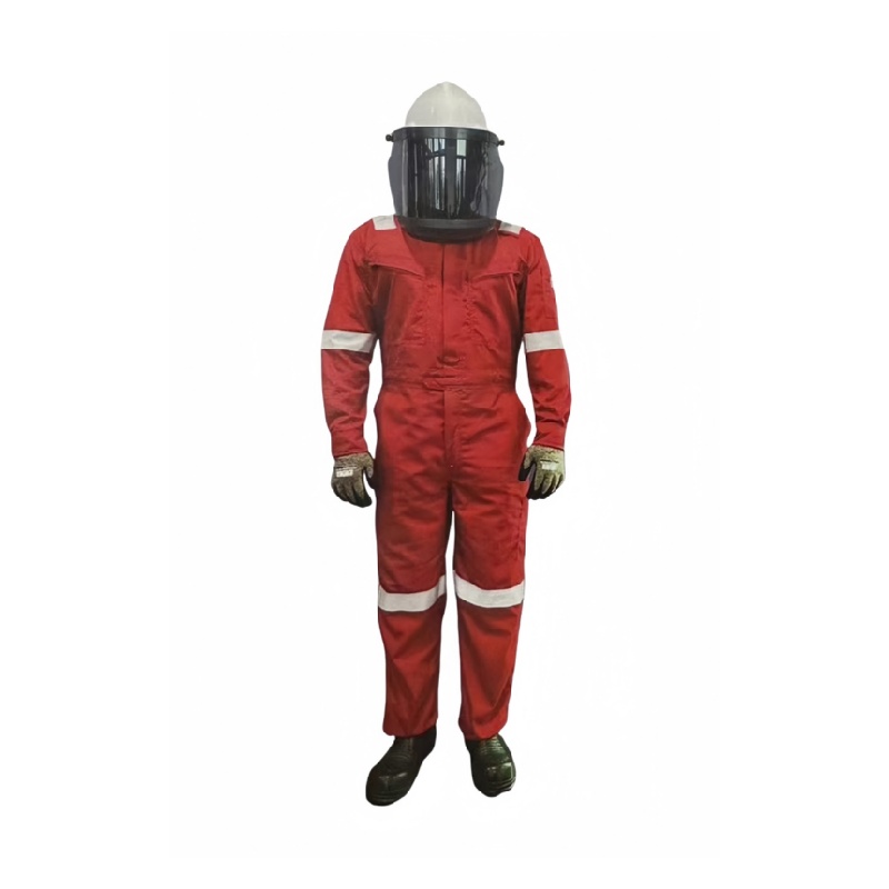 Heavy-Duty Flame Retardant Safety Coverall with Reflective Tapes for Industrial Use - Dragon Uniform