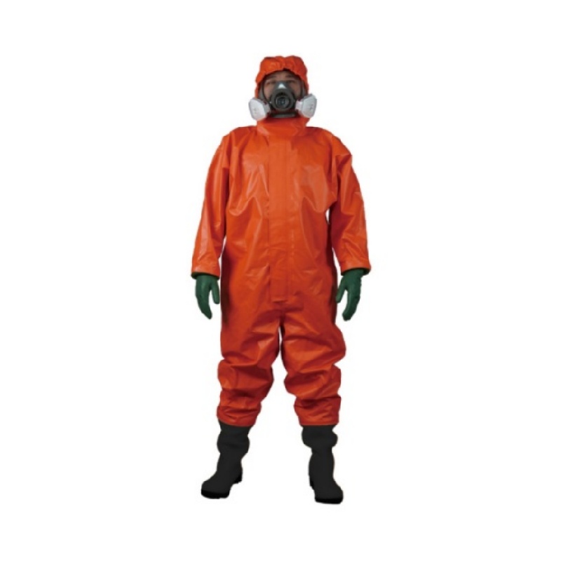 Heavy-Duty Orange Chemical Protective Hazmat Coverall Suit for Industrial Safety - Dragon Uniform