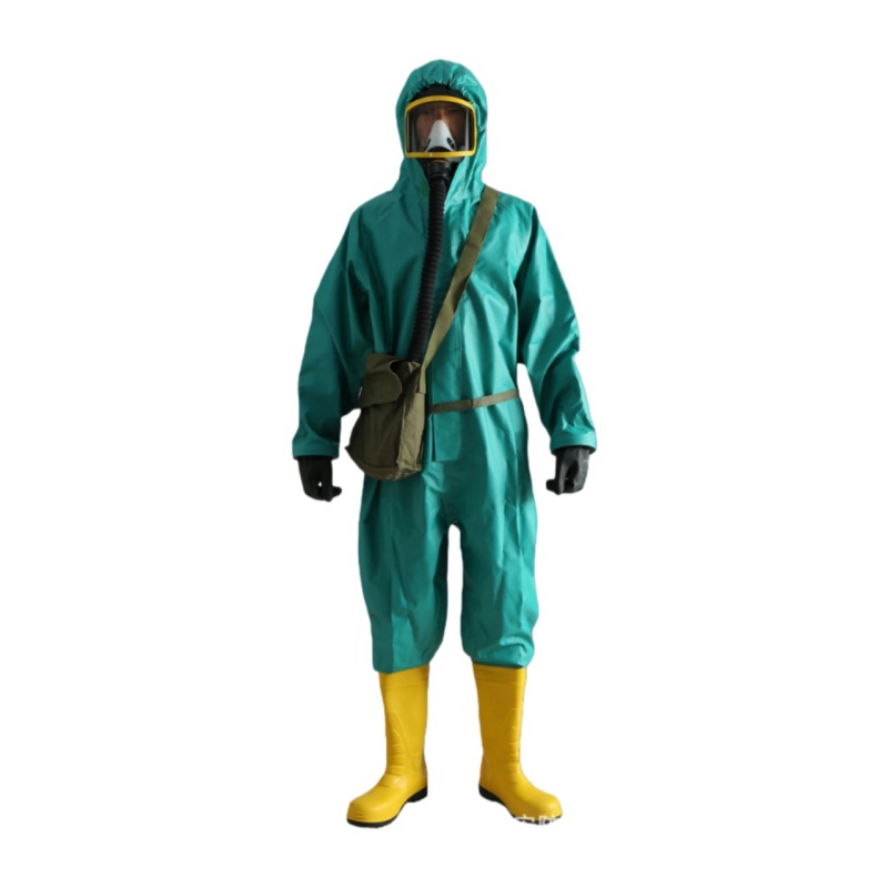Heavy-Duty Chemical Protection Hazmat Suit with Full Hood and Gas Mask Singapore - Dragon Uniform