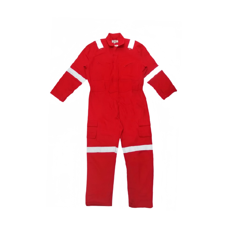 High Visibility Flame Retardant Red Safety Coverall Boiler Suit with Reflective Tape - Dragon Uniform