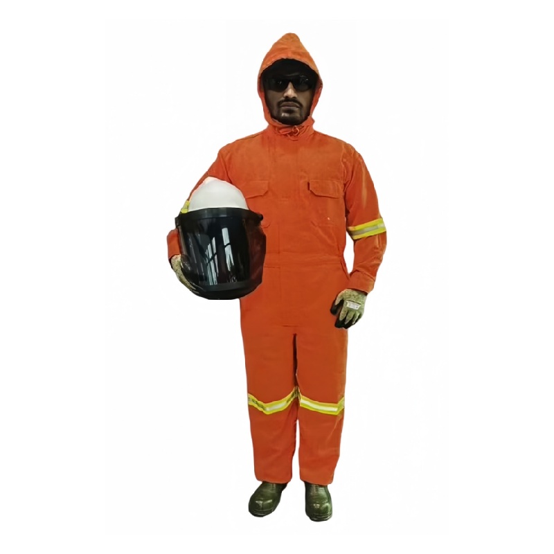 Heavy-Duty Flame-Retardant Safety Coverall Suit with Hood for Industrial Protection - Dragon Uniform