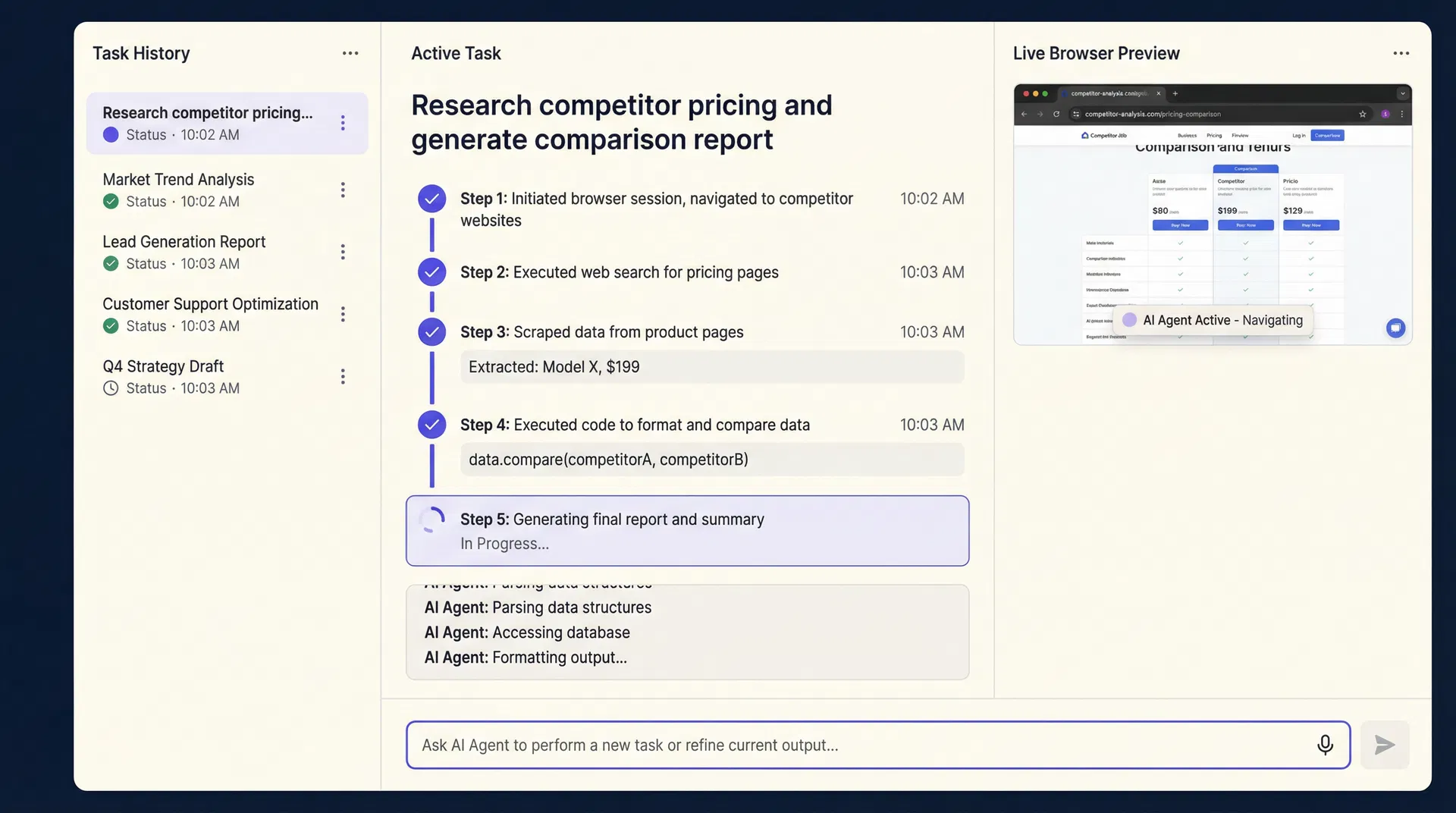 Owlis Agent dashboard