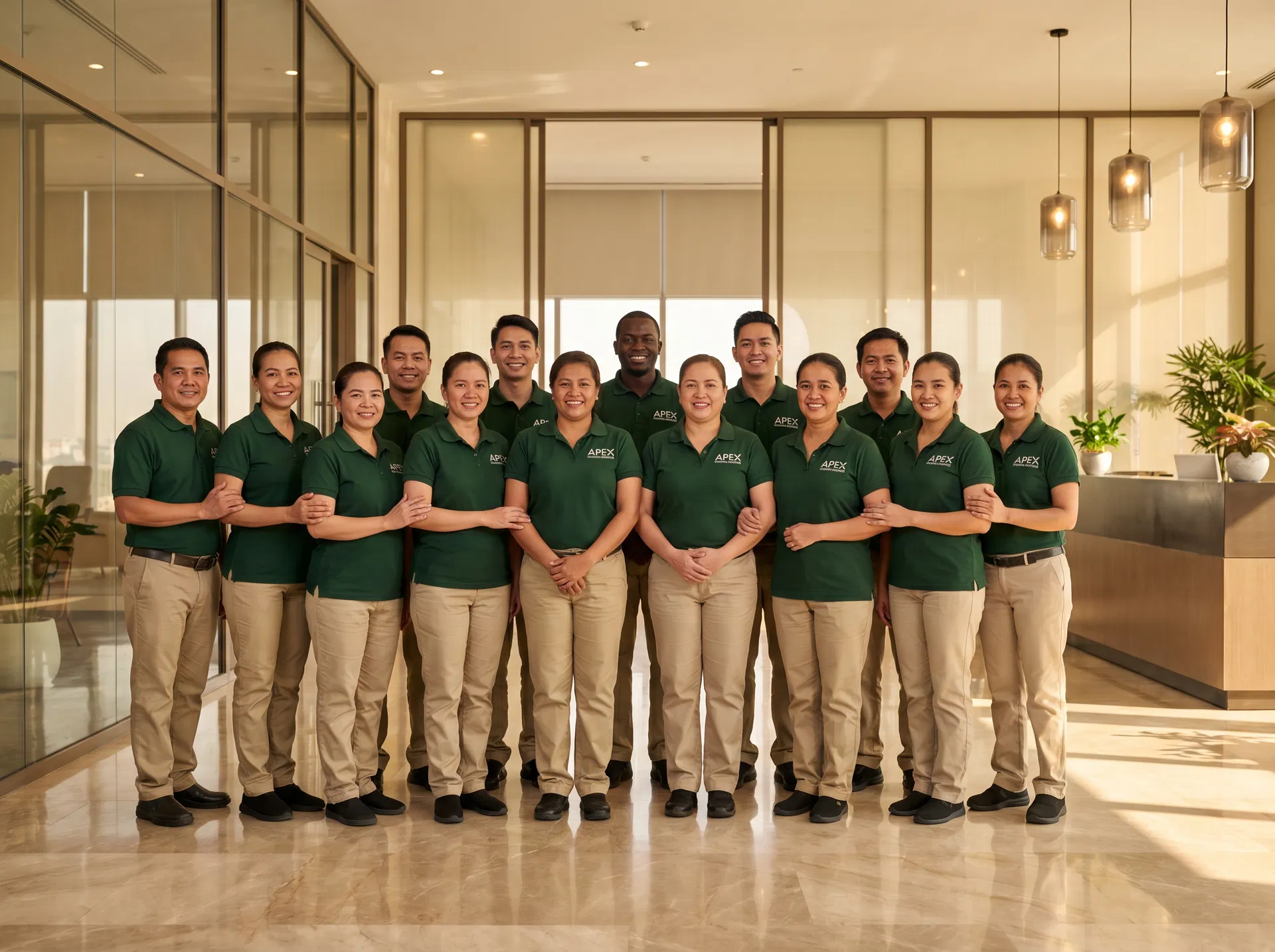 The HiLo Commercial Services team in professional uniforms