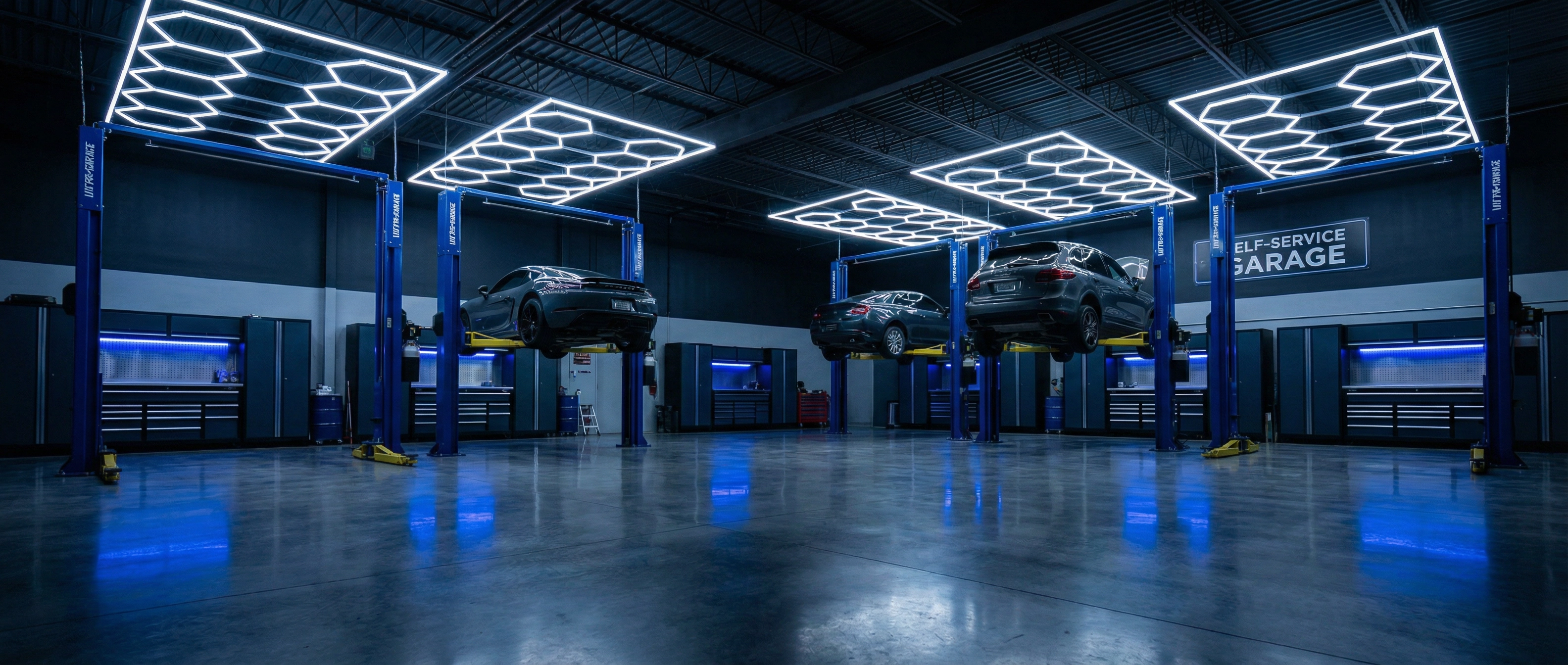 MecaSpace self garage libre-service avec pont élévateur et outils professionnels