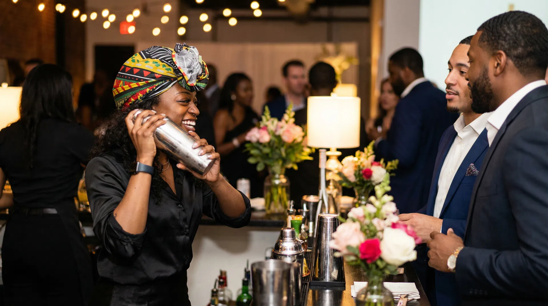 Fatima at an upscale event