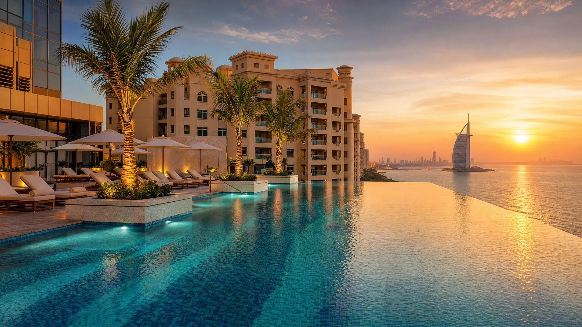 Palm Jumeirah sunset view