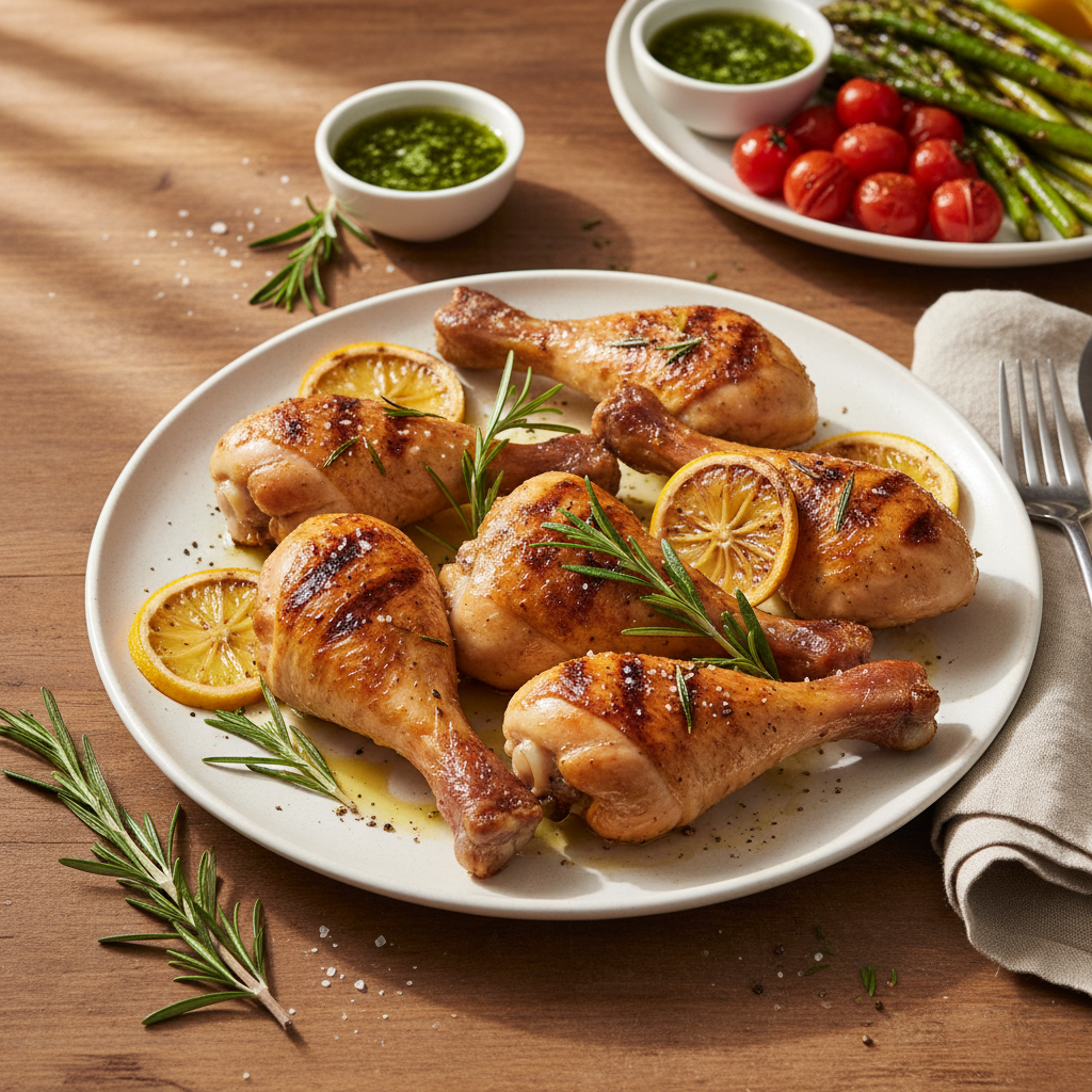 Grilované kuřecí stehýnka s rozmarýnem