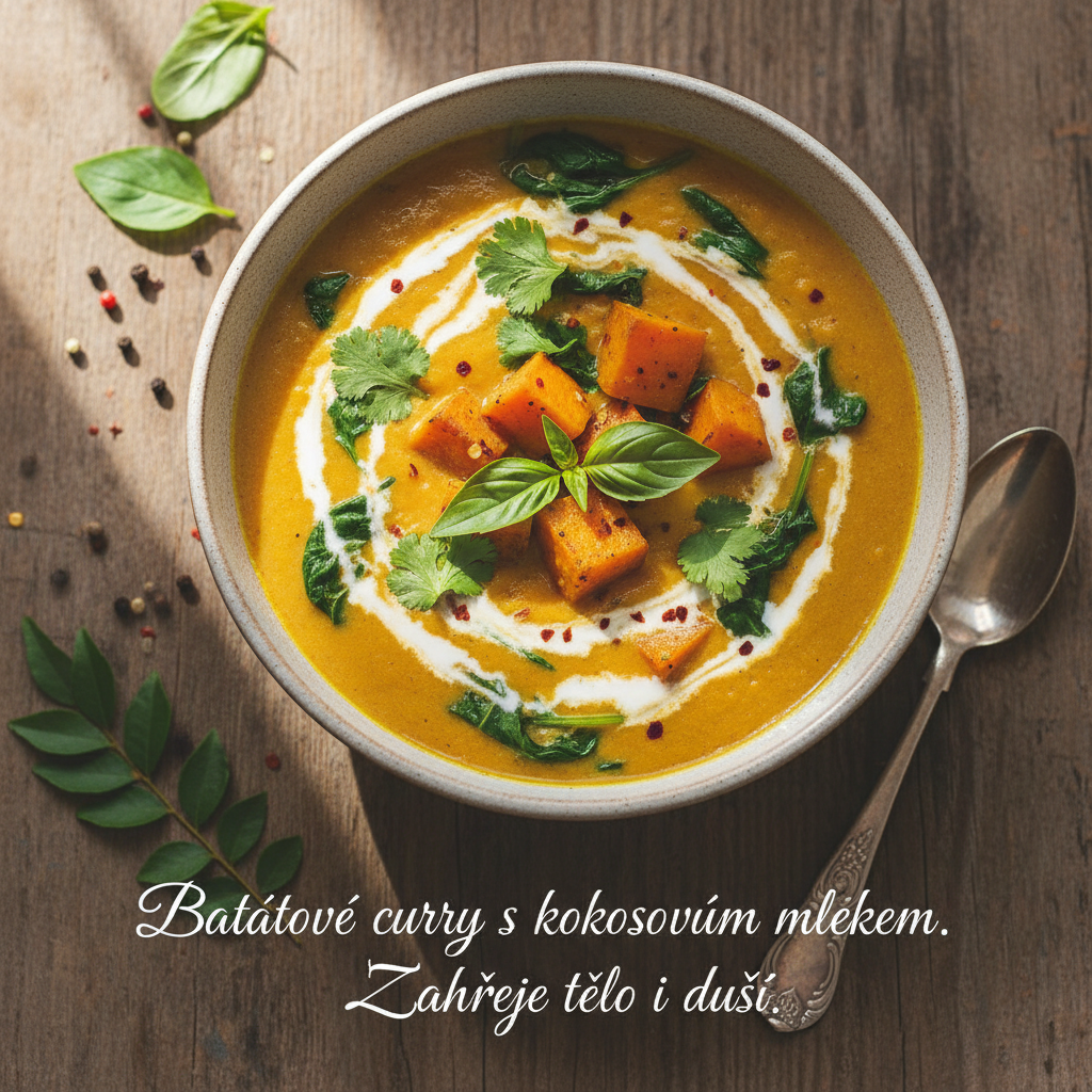 Batátové curry s kokosovým mlékem