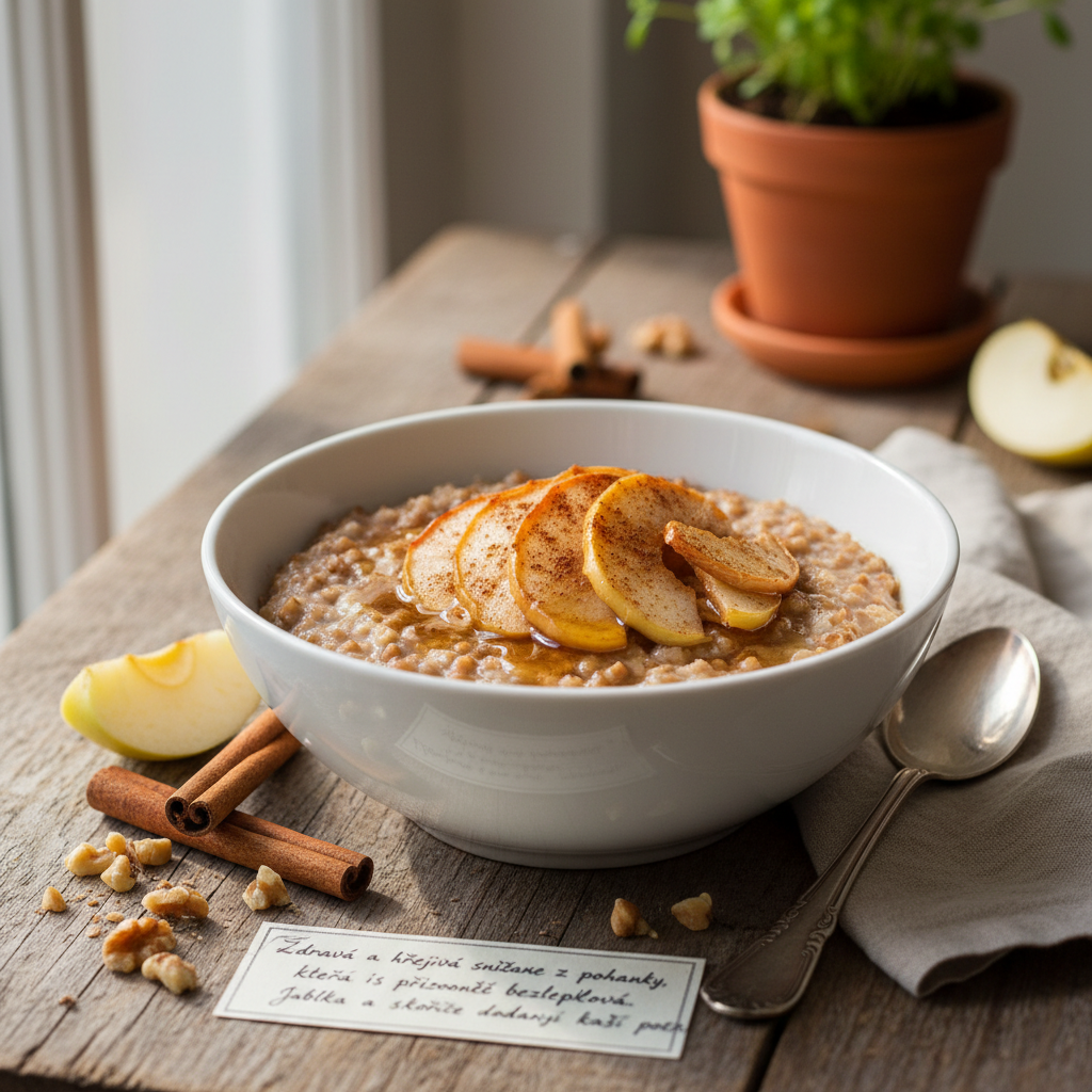 Pohanková kaše s jablky a skořicí (Bezlepková)