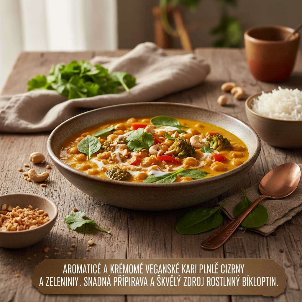 Indické kari s cizrnou a kokosovým mlékem (Vegan)