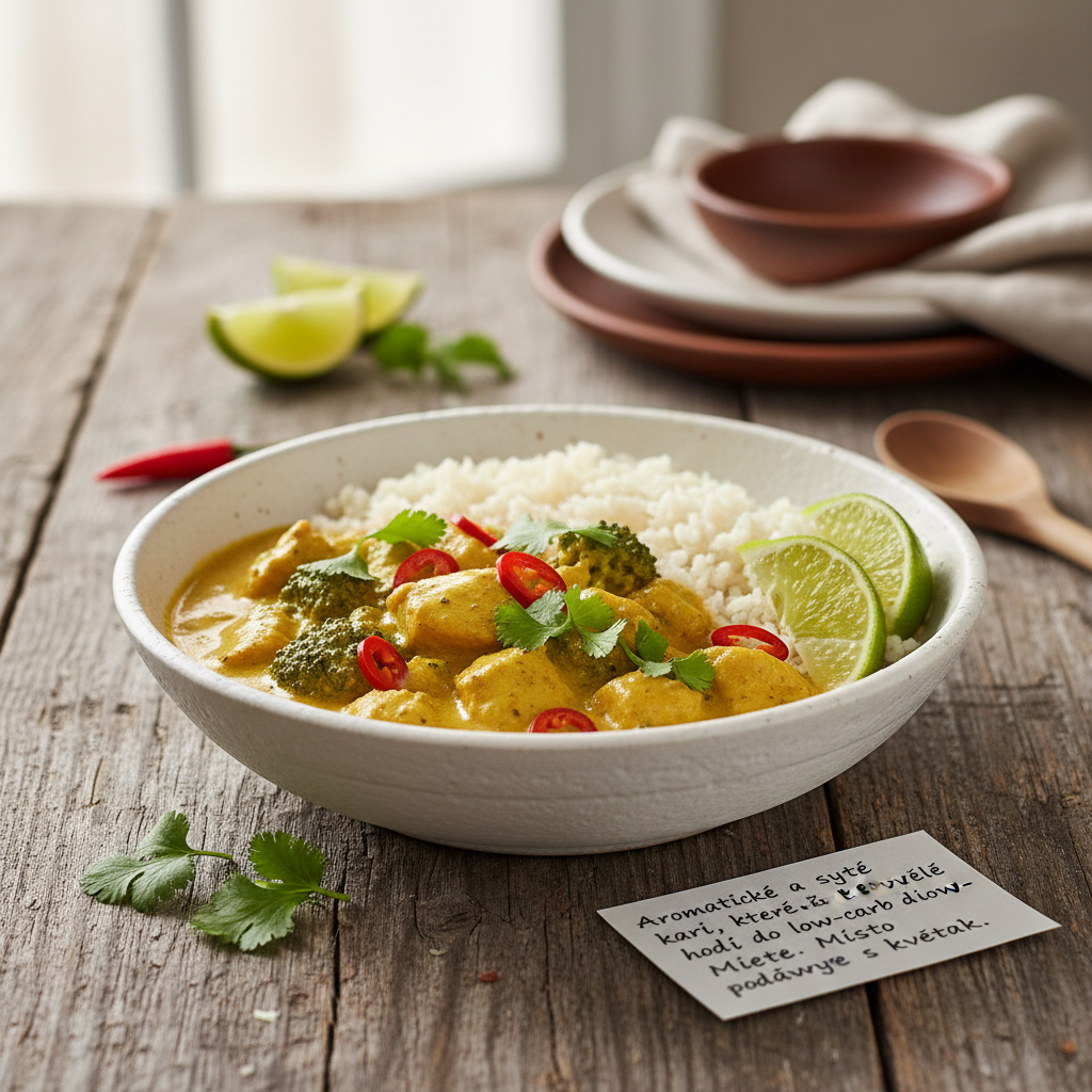 Nízkosacharidové kuřecí kari s kokosovým mlékem