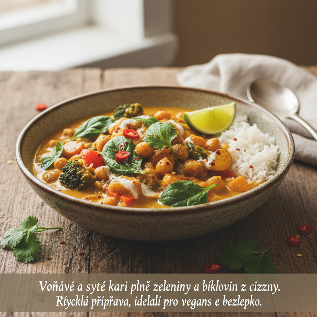 Vegetariánské kari s cizrnou a kokosovým mlékem – Veganská večeře